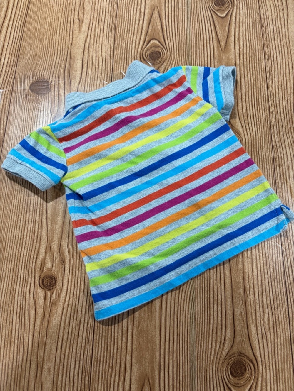 7/$20 H&M Striped Multi-Color Polo Shirt Sleeve Shirt 100% Cotton Kids - Picture 2 of 4